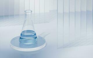 Chemical instruments with biotechnology concept, 3d rendering. photo