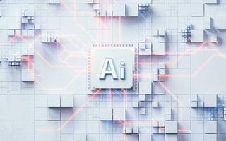 AI with artificial intelligence concept background, 3d rendering. photo