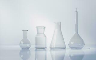 Chemical instruments with biotechnology concept, 3d rendering. photo