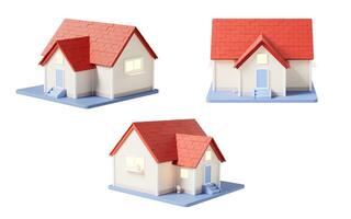 3D cartoon house, residence house, 3d rendering. photo