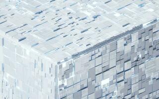 White cube circuit board, 3d rendering. photo