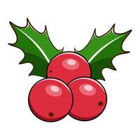 acebo baya Navidad símbolo vector ilustración