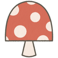 Red cute mushroom polka dot png