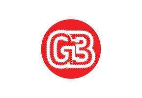 GB or G3 letter logo and icon design template vector