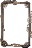 Steampunk Rand Rahmen png transparent Hintergrund ai generativ