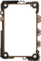 steampunk gräns ram png transparent bakgrund ai generativ