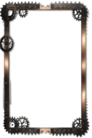 steampunk gräns ram png transparent bakgrund ai generativ