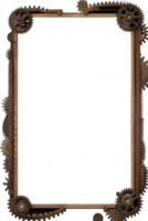 Steampunk border frame PNG transparent background Ai Generative