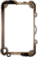 steampunk gräns ram png transparent bakgrund ai generativ