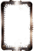 Steampunk border frame PNG transparent background Ai Generative