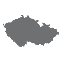 Czechia map. Map of Czech Republic in grey color png