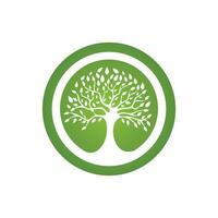 Logos of green Tree leaf ecology vector