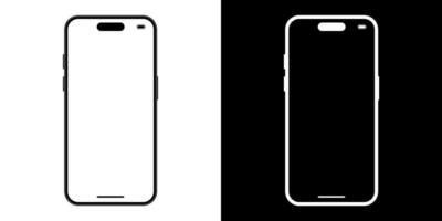 Minimalist smartphone mockup vector in trendy style. Mobile phone, cellphone icon in flat concept