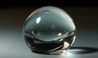 Transparent glass sphere forms a delicate bubble Creating using generative AI tools photo