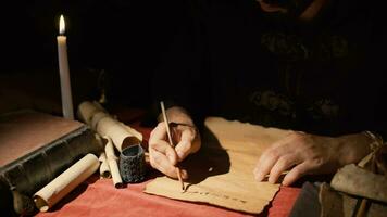 The use of ink and pen in ancient world history. video