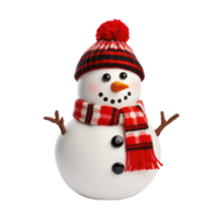 Christmas snowman isolated. Generative AI png