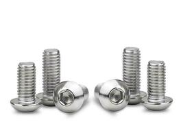 Stainless Button Head Screws isolated on white background photo