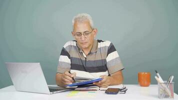 The man who reviewed and signed the paperwork is happy and satisfied. video