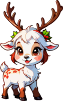 Cute Christmas Reindeer Cartoon Design AI Generative png