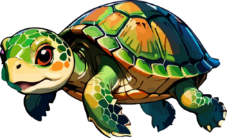 fofa tartaruga desenho animado mascote ai generativo png
