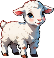 Cute Lamb Cartoon Clip Art AI Generative png