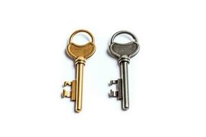 bunch of keys , isolated on white. AI Generated photo