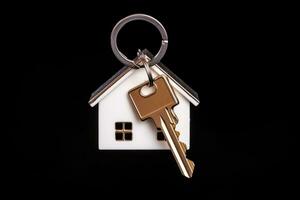 house key isolated on black . AI Generated photo