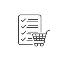 compras lista icono en plano estilo. memorándum paginas vector ilustración en aislado antecedentes. diario planificador firmar negocio concepto.