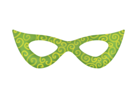 mardi gras vert carnaval masque agrafe art. graisse Mardi carnaval masque Couper dehors. Festival mascarade accessoires isolé sur transparent Contexte illustration. opéra et théâtre costume élément png