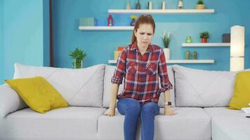 Young woman losing balance, brain disorder. video