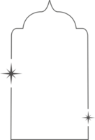 estetico telaio forma. schema minimo grafico elemento con stelle. astratto boho arco con brilla. di moda Ramadan islamico modello per manifesto e storia. png