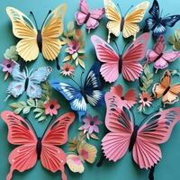 colorful paper butterfly. AI Generated photo