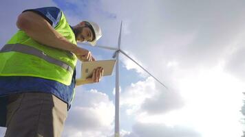 Wind Turbine Power Plant Worker. video