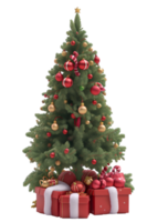 Navidad árbol, 3d, png acortar arte, ai-generado.