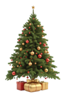 Christmas Tree, 3D, PNG Clip Art, AI-Generated.