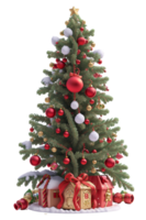 Weihnachten Baum, 3d, png Clip Kunst, KI-generiert.
