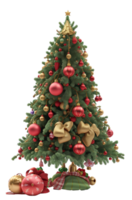 Navidad árbol, 3d, png acortar arte, ai-generado.
