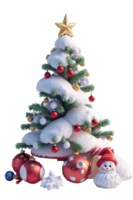 Natale albero, 3d, png clip arte, ai-generato.
