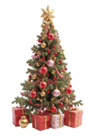 Christmas Tree, 3D, PNG Clip Art, AI-Generated.