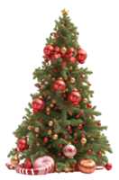 Christmas Tree, 3D, PNG Clip Art, AI-Generated.