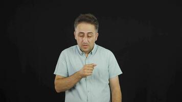 The sneezing man. Patient. video