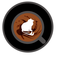logo ilustración icono taza de café Café exprés capuchino con plano blanco tenido forma diseño png