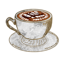 modelo espresso cappuccino com plano branco dentro forma padronizar png