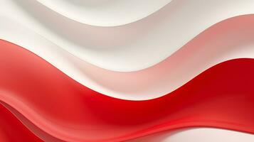 Red and white abstract wave background AI Generative photo