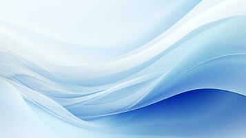 White and blue abstract wave background AI Generative photo