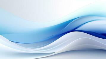 White and blue abstract wave background AI Generative photo