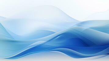 White and blue abstract wave background AI Generative photo