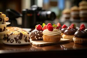 dentro un gastrónomo panadería Pascua de Resurrección trata son siendo hermosamente desplegado ai generativo foto