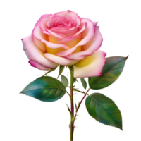 Beautiful rose painting. AI-Generated. png