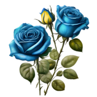 Beautiful rose painting. AI-Generated. png